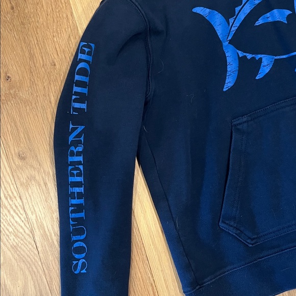 Kid Southern Tide Navy and Orange Hoodie - Picture 4 of 5